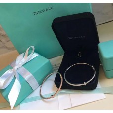 Tiffany Fleur de Lis Décoration Liliacée Femme Diamants Bracelet Argent/Or Rose