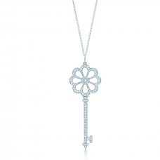 Tiffany Keys Bloom Key Pendentif Chaîne Collier Fleur En Forme De Diamants Review Femmes US