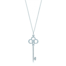 Tiffany Keys Couronne Clé Pendentif Faux Avec Diamants Sterling Argent Chaîne Collier Bijoux UK Vente Tiffany Keys Couronne Clé Pendentif Faux Avec Diamants Sterling Argent Chaîne Collier Bijoux UK Vente