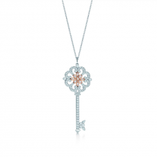Tiffany Keys Enchant Primrose Key Pendentif Collier Pierres Précieuses Bijoux DC Vente Femmes