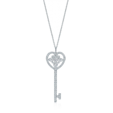 Tiffany Keys Collier avec pendentif clé en forme de cœur orné en argent sterling Cadeau