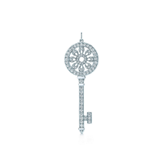 Tiffany Keys Pétales Clé Pendentif Collier en Argent Sterling Diamants Bijoux De Fête Femmes