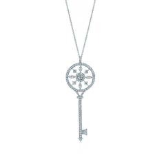 Tiffany Keys Collier pendentif clé kaléidoscope en argent sterling avec diamants vente en Malaisie pour les femmes