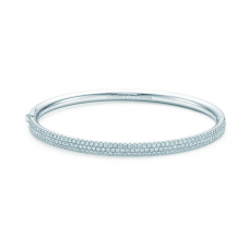 Tiffany Metro Bracelet à charnière à trois rangées en argent sterling et diamants en gros
