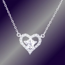 Collier Tiffany coeur étoile pierres précieuses pendentif femme cadeau