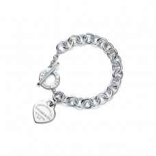 Bracelet à maillons épais avec pendentif cœur Tiffany Return To York Argent/Or jaune/Or rose HK
