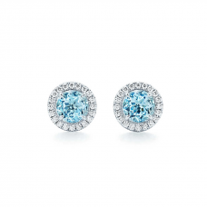 Boucles d'oreilles Tiffany Soleste Dupe Aigue-marine Diamants Collier Boucles d'oreilles Tiffany Soleste Dupe Aigue-marine Diamants Collier