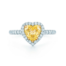 Tiffany Soleste Bague en forme de coeur Cristaux jaunes/blancs Magnifiques bijoux York