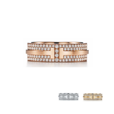 Bague Tiffany T Deux Diamants En Argent Sterling