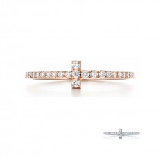 Bague Tiffany T Wire En Or Rose Avec Diamants Pour Femme Vente Royaume-Uni