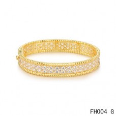 Bracelet Van Cleef Arpels Perlee avec Diamants Or Jaune-Moyen Modèle