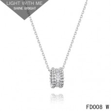 Pendentif Van Cleef Arpels Perlee en Or Blanc avec Diamants 3 Rangs