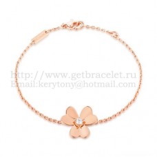 Van Cleef Arpels Flowers Frivole Bracelet 1 Fleurs Or Rose Avec Diamant