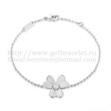 Van Cleef Arpels Flowers Frivole Bracelet 1 Fleurs Or Blanc Avec Diamant