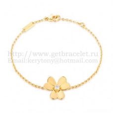 Van Cleef Arpels Flowers Frivole Bracelet 1 Fleurs Or Jaune Avec Diamant