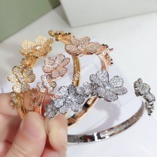 Van Cleef Arpels Frivole Bracelet-1 7 Fleurs Or Jaune/Or Blanc/Or Rose Avec Diamant Van Cleef Arpels Frivole Bracelet-1 7 Fleurs Or Jaune/Or Blanc/Or Rose Avec Diamant