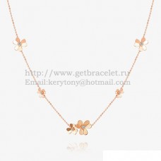Van Cleef Arpels Collier Frivole en or rose avec 9 diamants ronds