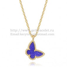Van Cleef Arpels Collier Papillon Lucky Alhambra Or Jaune Avec Pierre Lapis Nacre