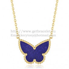 Van Cleef Arpels Pendentif Papillon Lucky Alhambra Or Jaune Avec Pierre Lapis Nacre