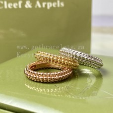 Van Cleef Arpels Bague Perles Perlée 3 Rangs Or Jaune/Or Rose/Or Blanc