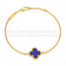 Van Cleef Arpels Bracelet Sweet Alhambra Or Jaune Avec Pierre Lapis Nacre