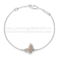 Van Cleef Arpels Bracelet papillon Sweet Alhambra en or blanc avec nacre grise