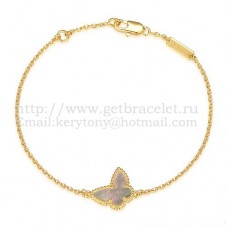 Van Cleef Arpels Bracelet Papillon Sweet Alhambra Or Jaune Avec Nacre Grise