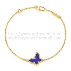 Van Cleef Arpels Bracelet Papillon Sweet Alhambra Or Jaune Avec Pierre Lapis Nacre