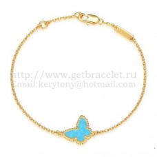 Van Cleef Arpels Bracelet Papillon Sweet Alhambra Or Jaune Avec Nacre Turquoise