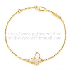 Van Cleef Arpels Bracelet papillon Sweet Alhambra en or jaune avec nacre blanche