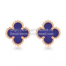 Van Cleef Arpels Boucles d'oreilles Sweet Alhambra Or rose avec pierre lapis nacre Van Cleef Arpels Boucles d'oreilles Sweet Alhambra Or rose avec pierre lapis nacre