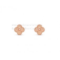 Van Cleef Arpels Boucles d'oreilles Sweet Alhambra Or Rose