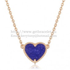 Van Cleef Arpels Pendentif Coeur Sweet Alhambra Or Rose Avec Pierre Lapis Nacre