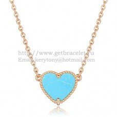 Van Cleef Arpels Pendentif Coeur Sweet Alhambra Or Rose Avec Nacre Turquoise Van Cleef Arpels Pendentif Coeur Sweet Alhambra Or Rose Avec Nacre Turquoise