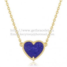 Van Cleef Arpels Pendentif Coeur Sweet Alhambra Or Jaune Avec Pierre Lapis Nacre
