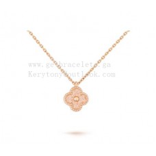 Van Cleef Arpels Pendentif Sweet Alhambra Or Rose