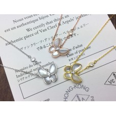 Van Cleef Arpels Pendentif Deux Papillons Nacre Diamant