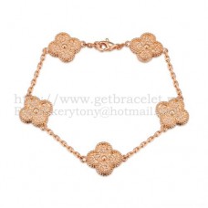 Van Cleef Arpels Bracelet Alhambra 5 Motifs Or Rose