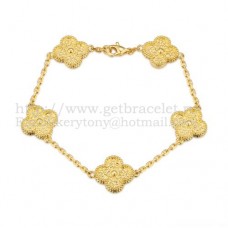 Van Cleef Arpels Bracelet Alhambra 5 Motifs Or Jaune