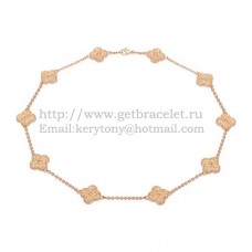 Van Cleef Arpels Collier Alhambra Or Rose 10 Motifs
