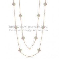 Van Cleef Arpels Collier Alhambra Or Rose 10 Motifs Avec Nacre Grise