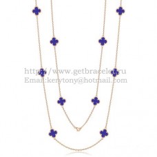 Van Cleef Arpels Collier Alhambra Or Rose 10 Motifs Avec Pierre Lapis Nacre