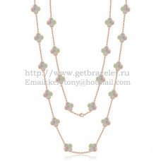Van Cleef Arpels Collier Alhambra Or Rose 20 Motifs Avec Nacre Grise