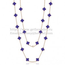 Van Cleef Arpels Collier Alhambra Or Rose 20 Motifs Avec Pierre Lapis Nacre