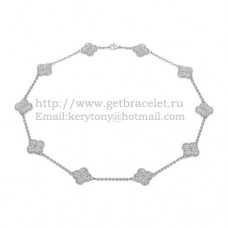 Van Cleef Arpels Collier Alhambra Or Blanc 10 Motifs