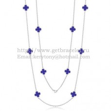 Van Cleef Arpels Collier Alhambra Or Blanc 10 Motifs Avec Pierre Lapis Nacre Van Cleef Arpels Collier Alhambra Or Blanc 10 Motifs Avec Pierre Lapis Nacre