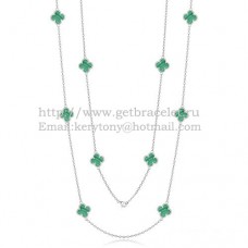Van Cleef Arpels Collier Alhambra Or Blanc 10 Motifs Avec Nacre Malachite Van Cleef Arpels Collier Alhambra Or Blanc 10 Motifs Avec Nacre Malachite