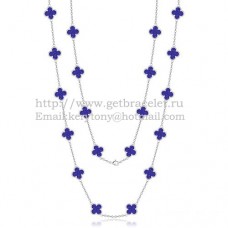Van Cleef Arpels Collier Alhambra Or Blanc 20 Motifs Avec Pierre Lapis Nacre