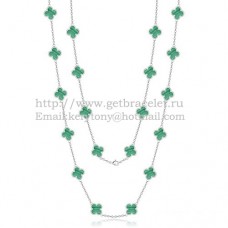 Van Cleef Arpels Collier Alhambra Or Blanc 20 Motifs Avec Nacre Malachite