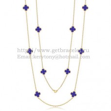 Van Cleef Arpels Collier Alhambra Or Jaune 10 Motifs Avec Pierre Lapis Nacre